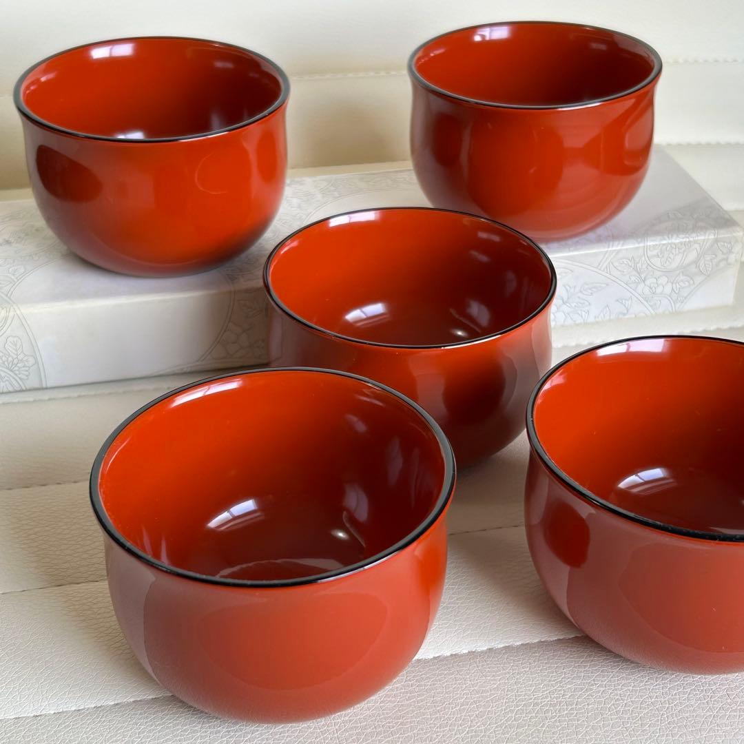 輪島塗　木製漆器　小鉢揃　5枚セット　汁椀　ボウル　つゆ鉢　デザートカップ