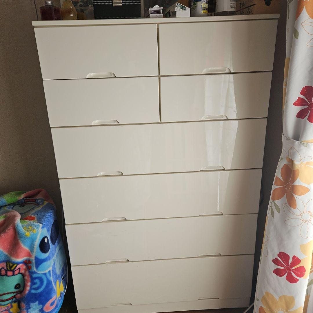 ニトリ　6段整理タンス(鏡面仕上げ)3/20まで掲載