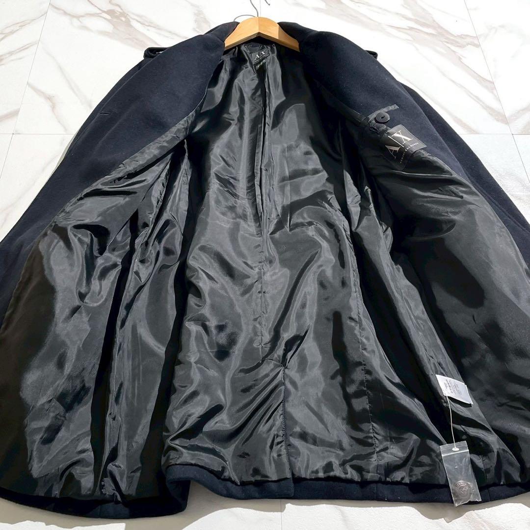 【極美品✨】アルマーニエクスチェンジ ナポレオン ダブルチェスターコート 紺 M