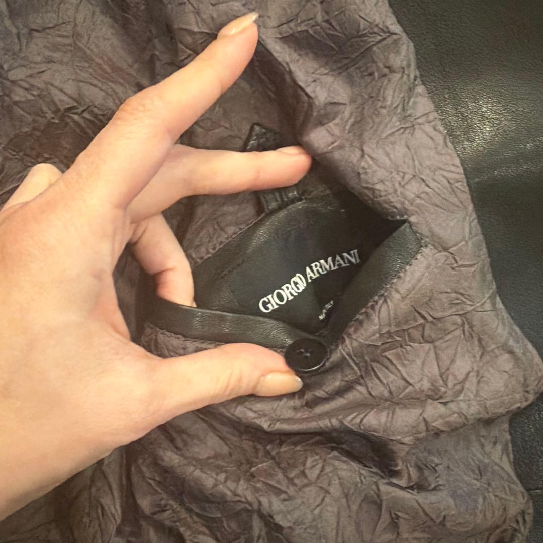 【新品】GIORGIO ARMANI 黒タグ レザーテーラードジャケット