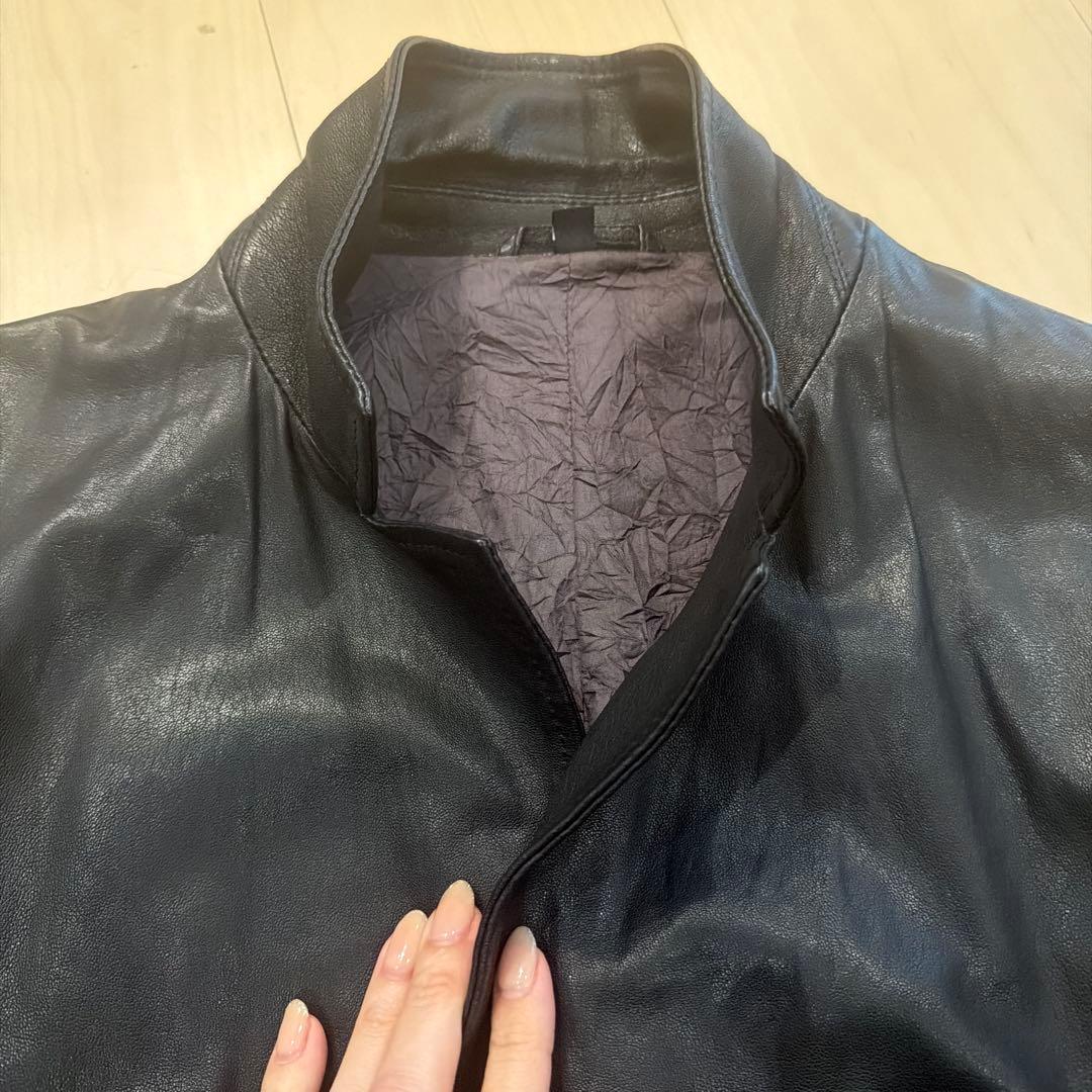 【新品】GIORGIO ARMANI 黒タグ レザーテーラードジャケット