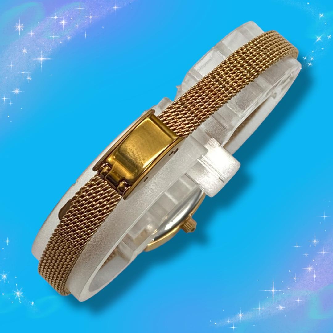 《美品 稼働品》 エテ レディース腕時計 トノー型 カットガラス クオーツ