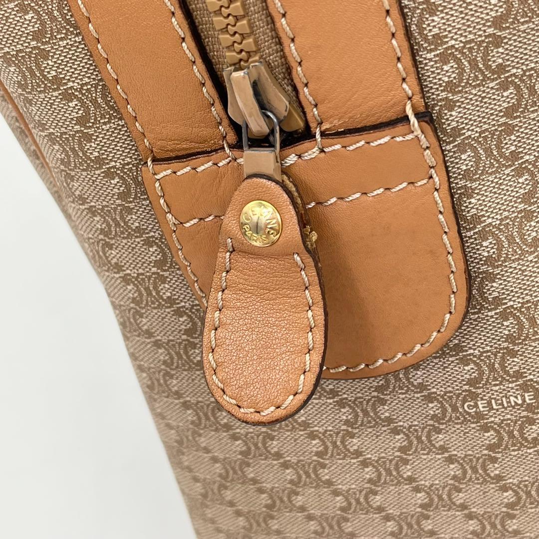CELINE ボストンバッグ 手提げ ホワイトマカダム柄 トリオンフ 大容量