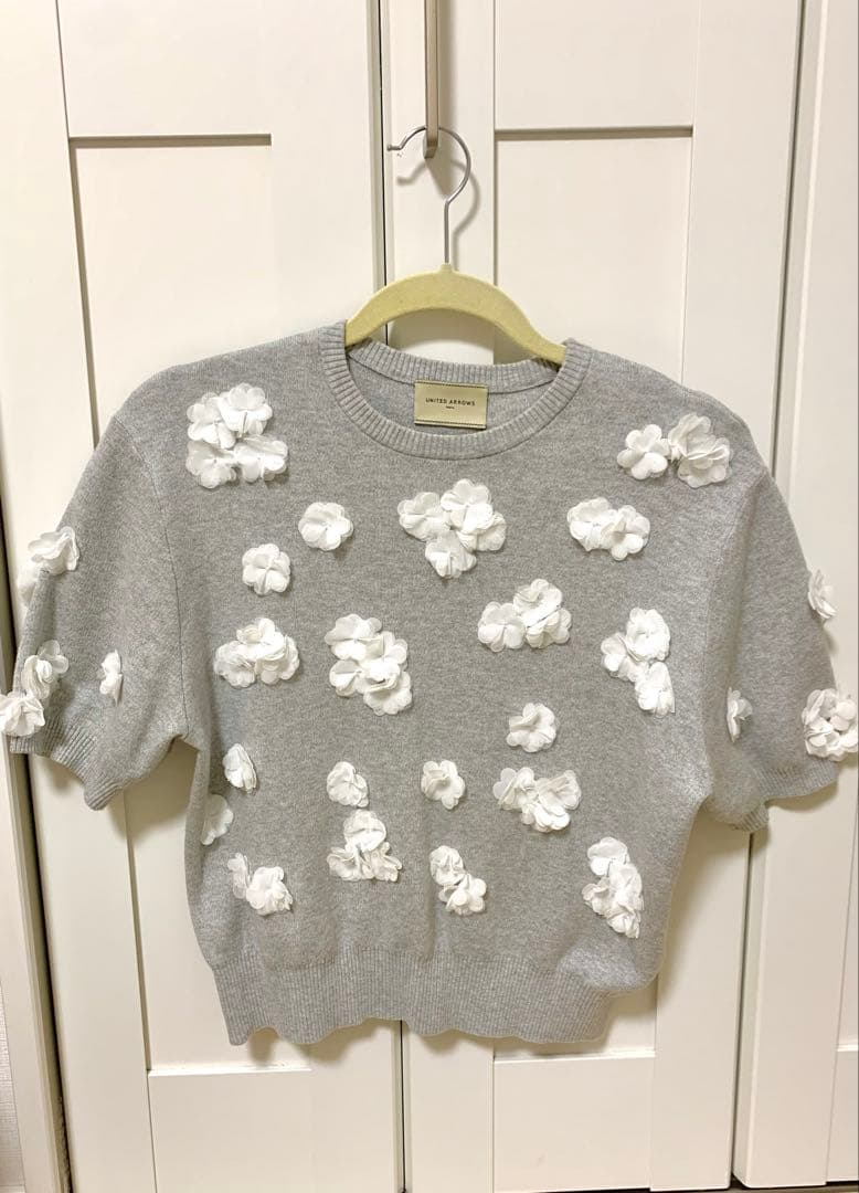 3D フラワーモチーフ ショートスリーブ ニット ユナイテッドアローズ