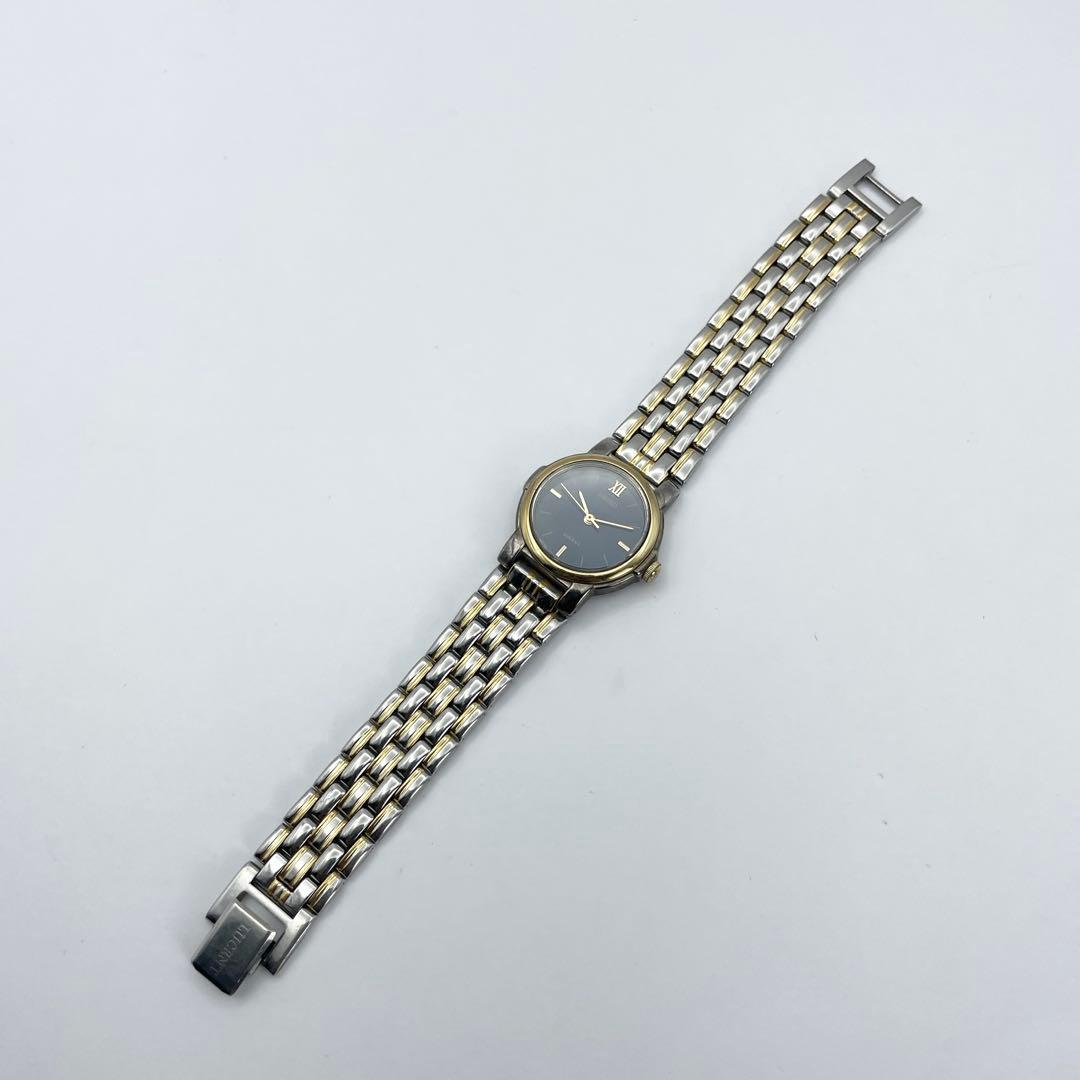 SEIKO LUCENT レディース腕時計 黒文字盤 ゴールドコンビ 稼働品