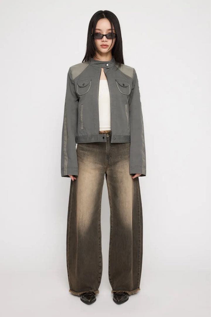 LAGUA GEM LINE DOCKING COTTON ジャケット GRAY