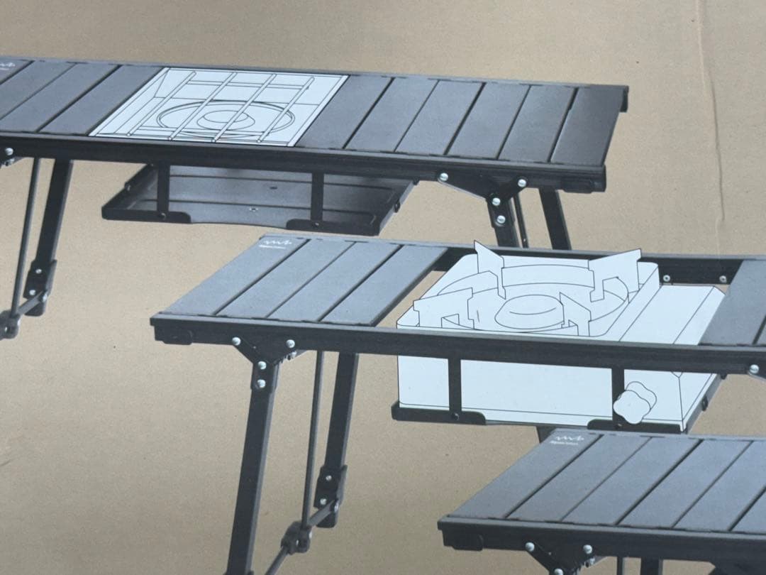 アルミユニットテーブル88本体1台　サイドフレーム2台　計3点セット