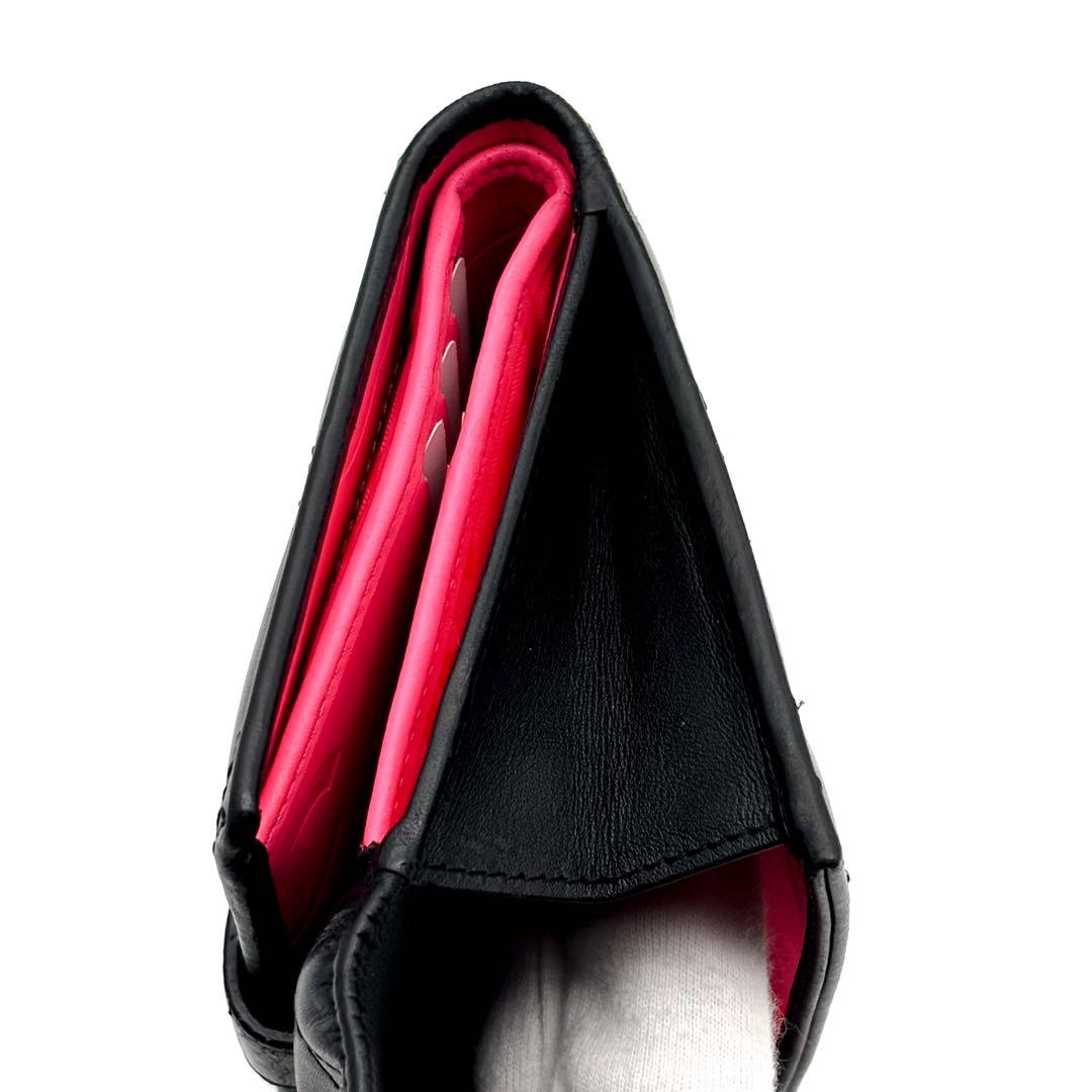 【極美品✨レア】シャネル CHANEL 財布 カンボンライン Wホック 二つ折