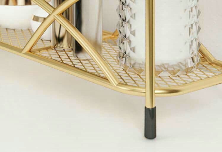 2段鉄芸棚バスルーム トイレ多層シェルフおしゃれ フロア収納ラック デスク机