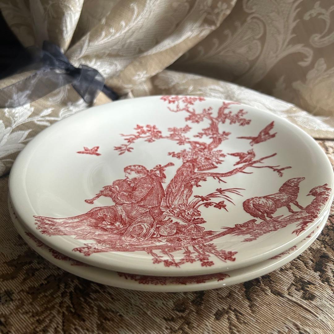 希少フランスGien【 Toile de Jouy 】トワルドジュイ プレート大