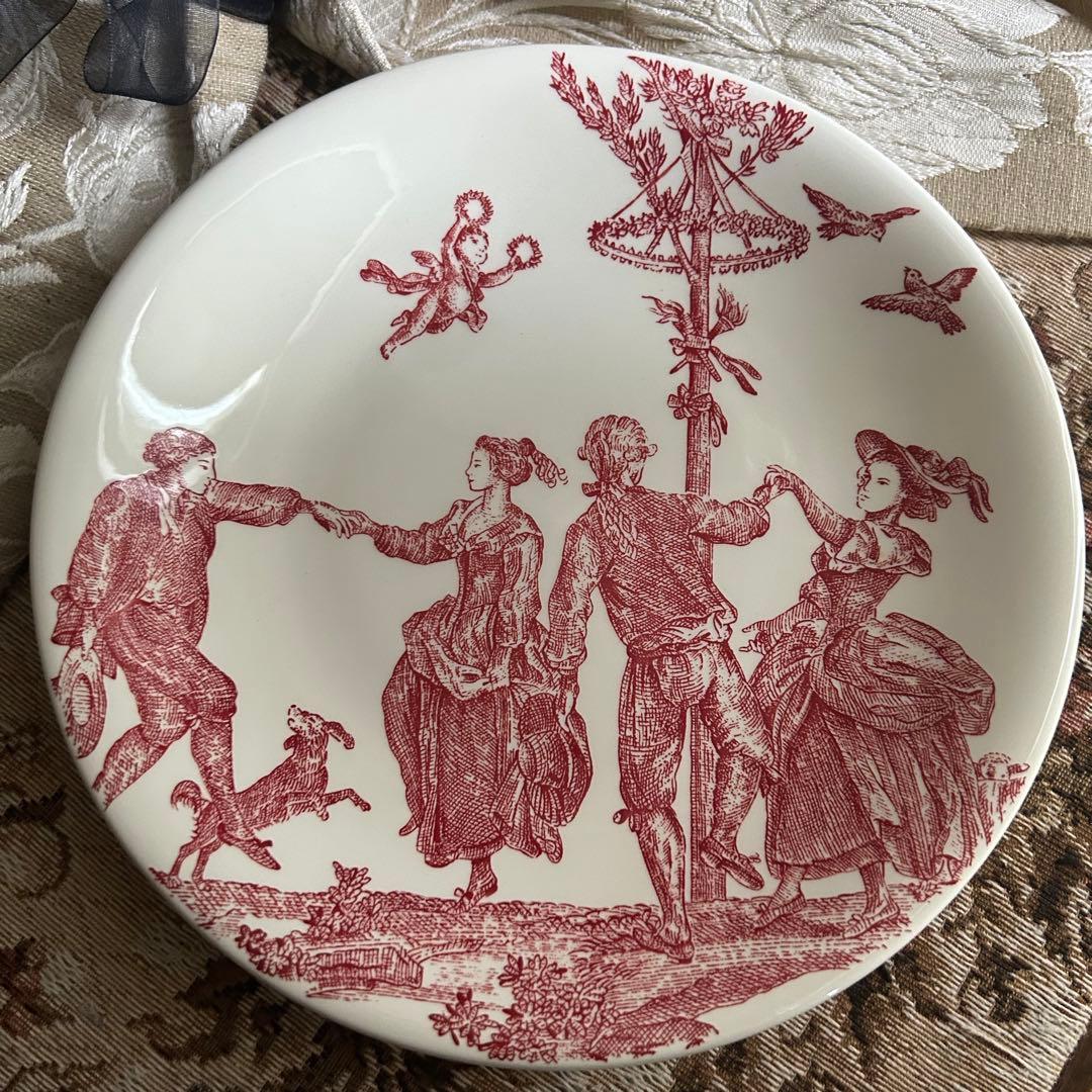希少フランスGien【 Toile de Jouy 】トワルドジュイ プレート大