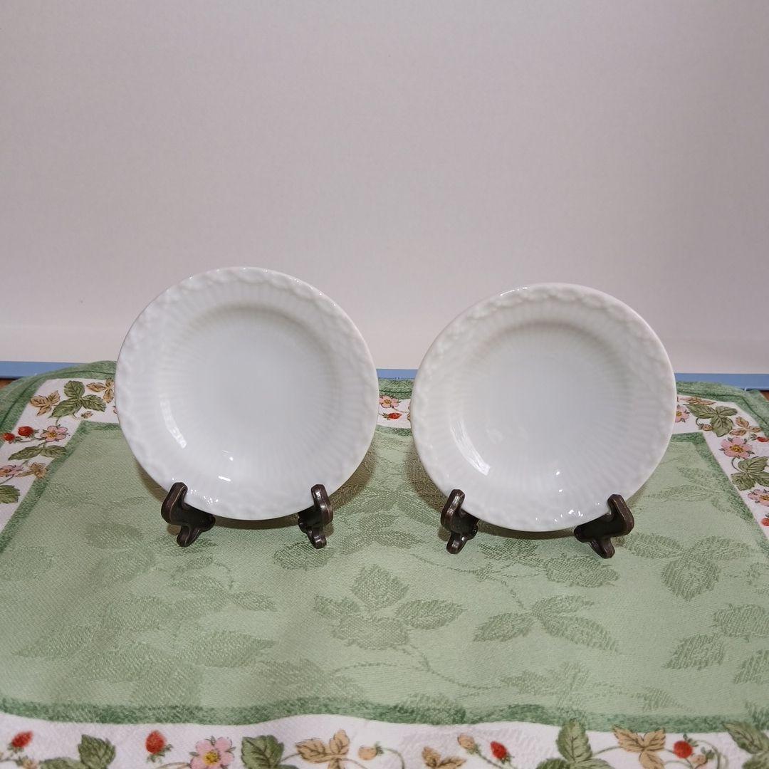 ロイヤルコペンハーゲン　ホワイトフルーテッド　ハーフレース　バタープレート　2個