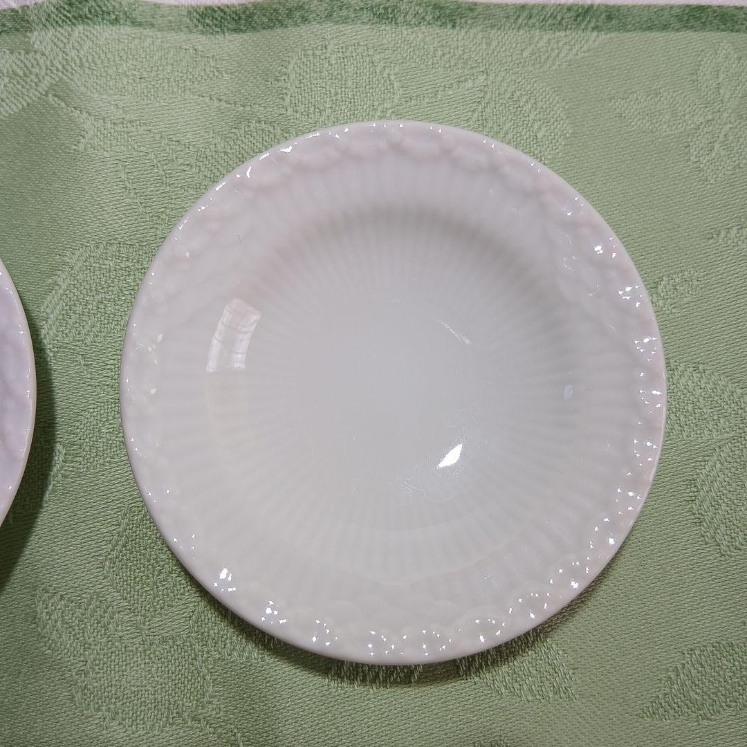 ロイヤルコペンハーゲン　ホワイトフルーテッド　ハーフレース　バタープレート　2個