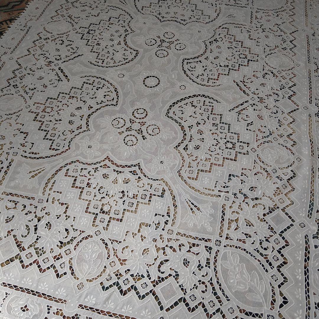 【未使用】スワトウ刺繍・テーブルクロス