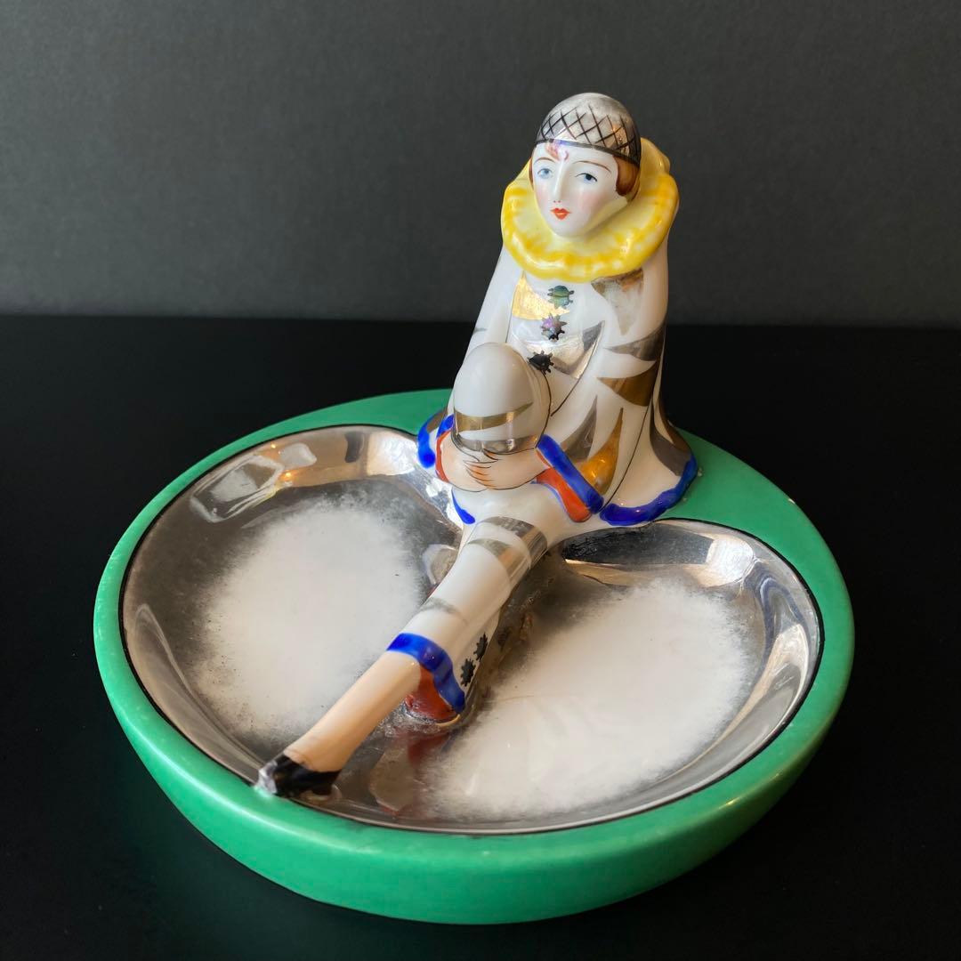 オールドノリタケ　ピエロ　アッシュトレイ　ピントレイ　アールデコ　ラスター彩