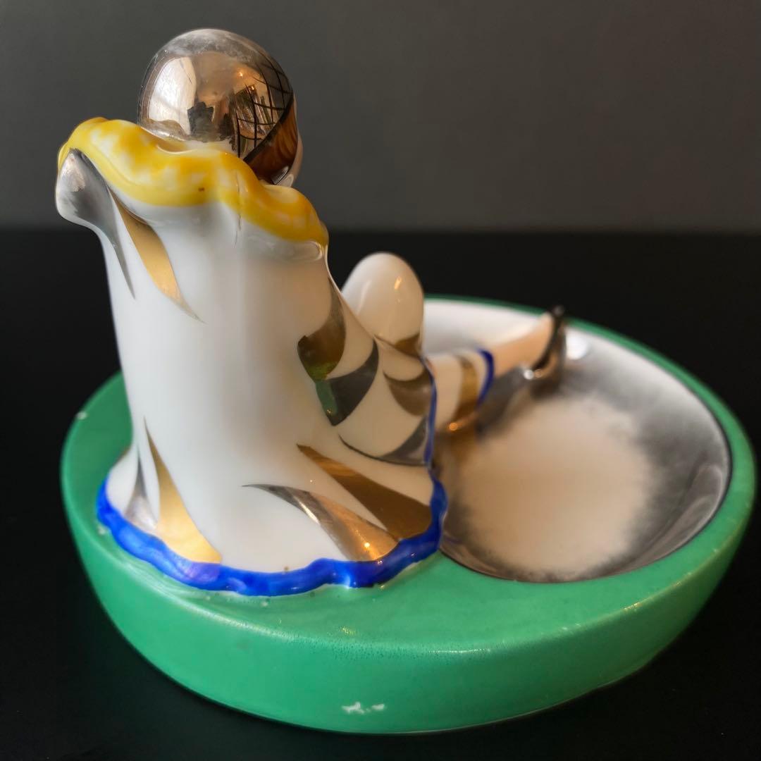 オールドノリタケ　ピエロ　アッシュトレイ　ピントレイ　アールデコ　ラスター彩