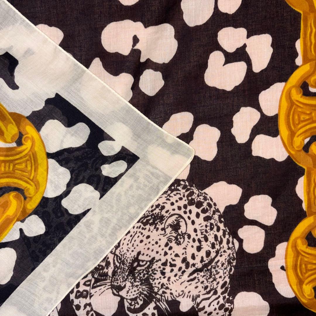 【美品】CELINE セリーヌ 豹柄 トリンオフ スカーフ133×133