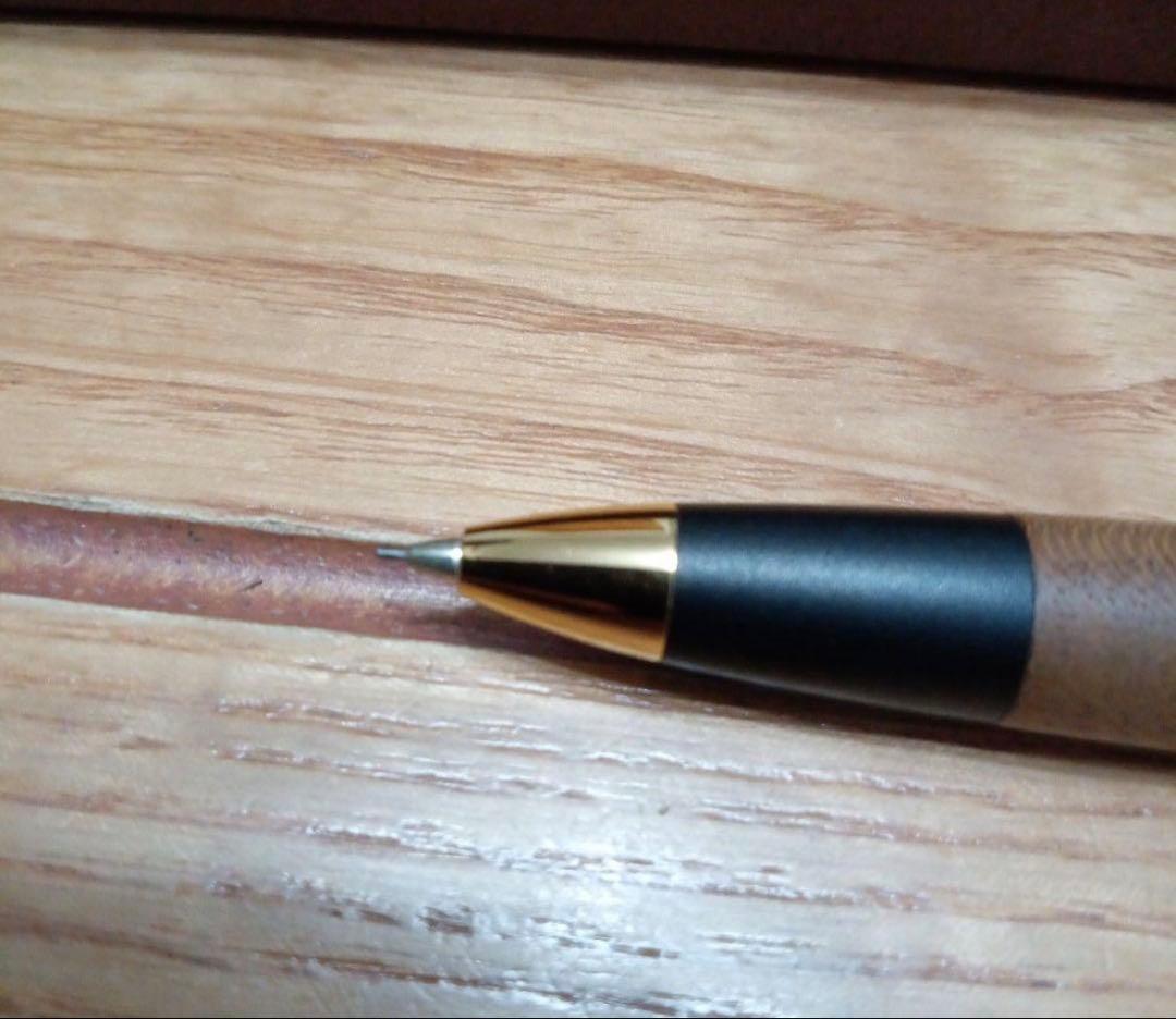 野原工芸似　欅　シャープペンシル　ゴールド