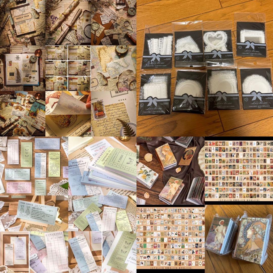 海外文具特大まとめ売り2●新品●コラージュ素材大量★大容量セット