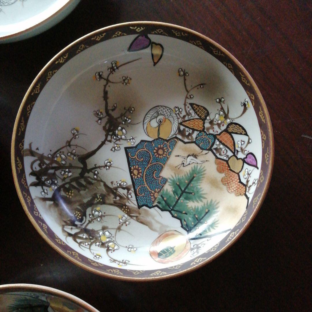 九谷焼　金彩錦膾皿　10客　15cm　大正～昭和初期