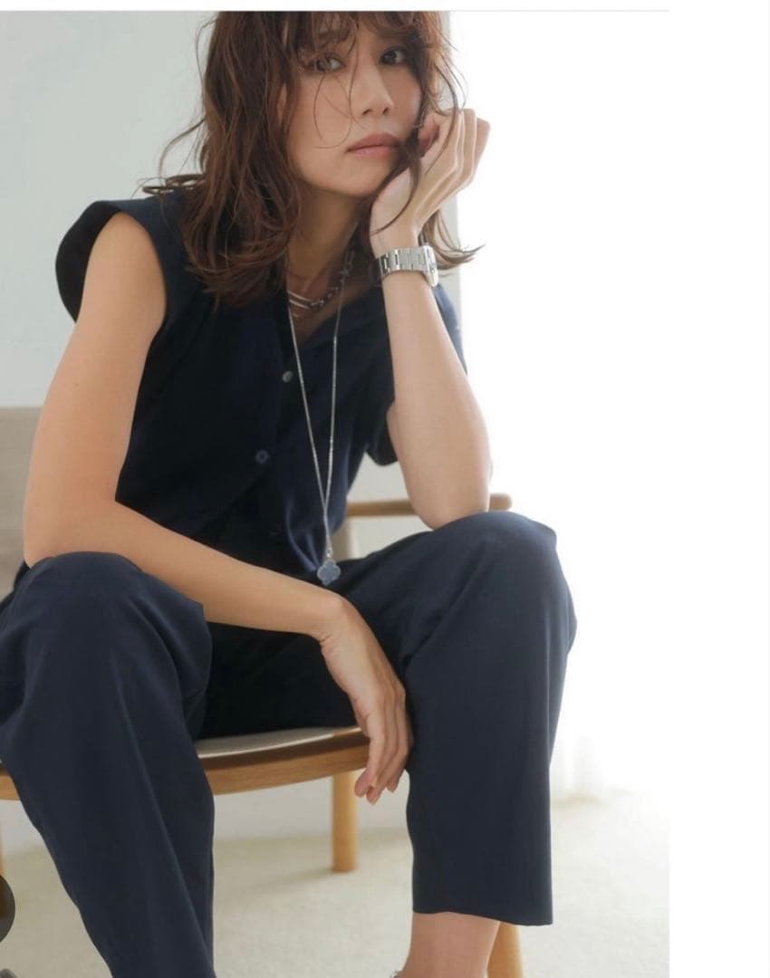 新品未使用　FORME オールインワン　シャツジャンプスーツ東原亜希　ネイビー