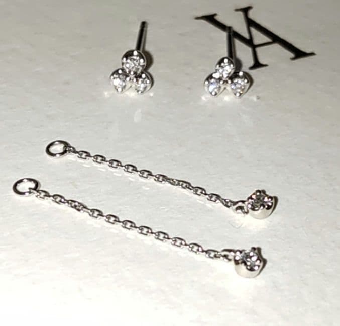 ヴァンドーム青山 ダイヤモンド ピアス 2way ◆チャーム取り外し可