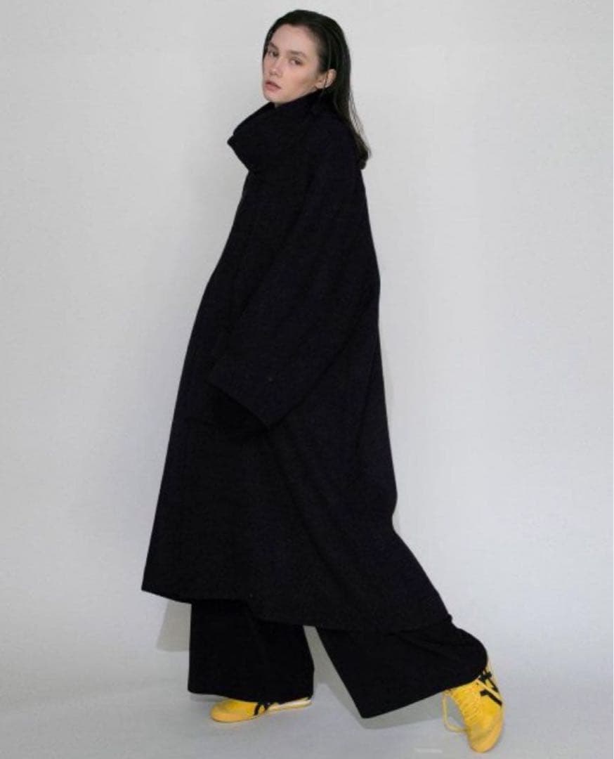 WOOL BEAVER STAND COLLAR LONG COAT サイズ2