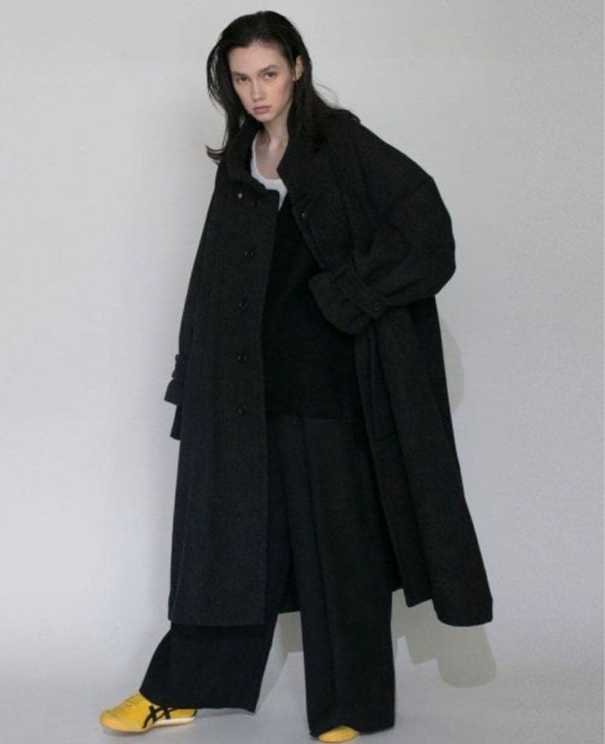 WOOL BEAVER STAND COLLAR LONG COAT サイズ2