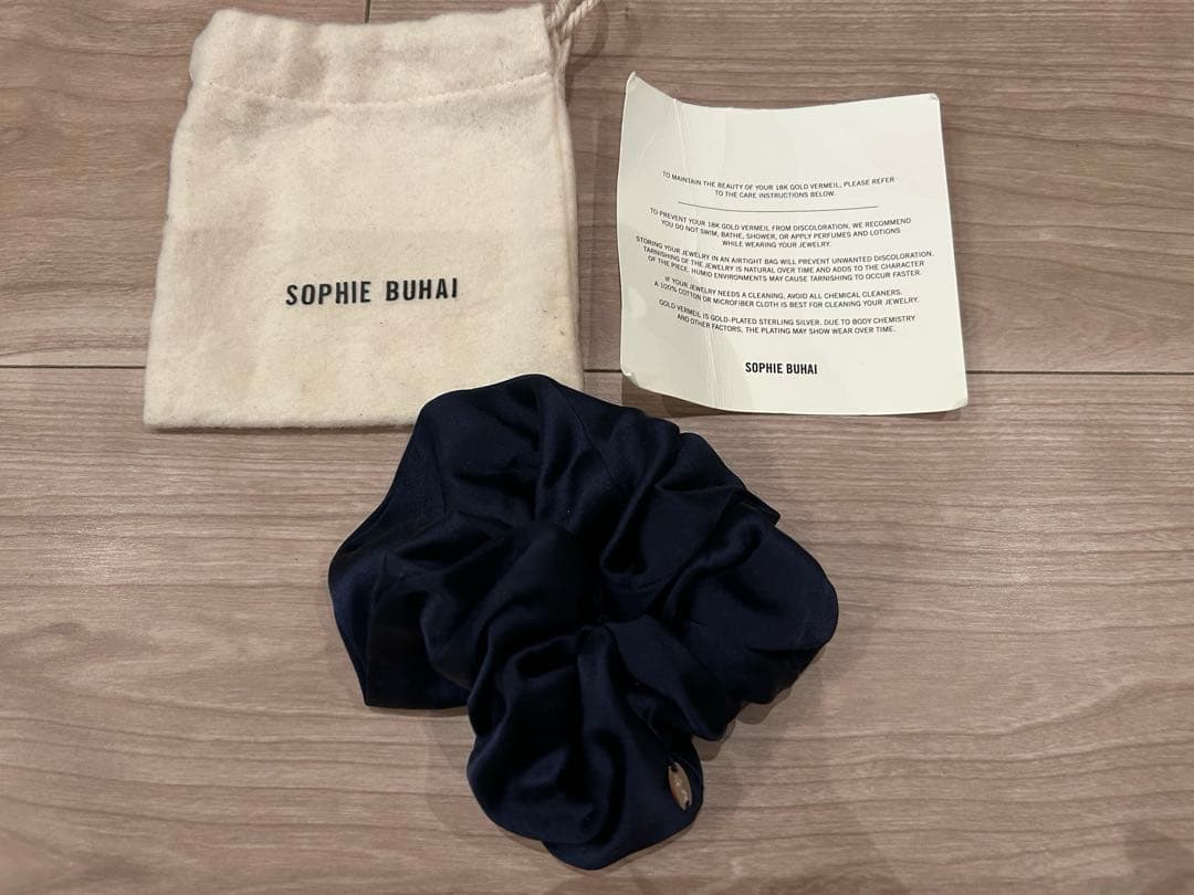 SOPHIE BUHAI ネイビー サテン ヘアシュシュ