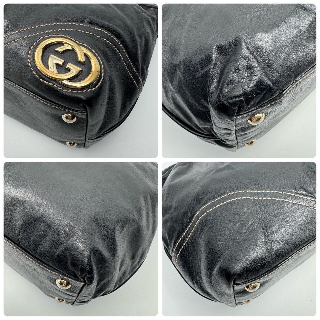 GUCCI グッチ ニューブリット レザー トートバッグ ショルダーバッグ 黒