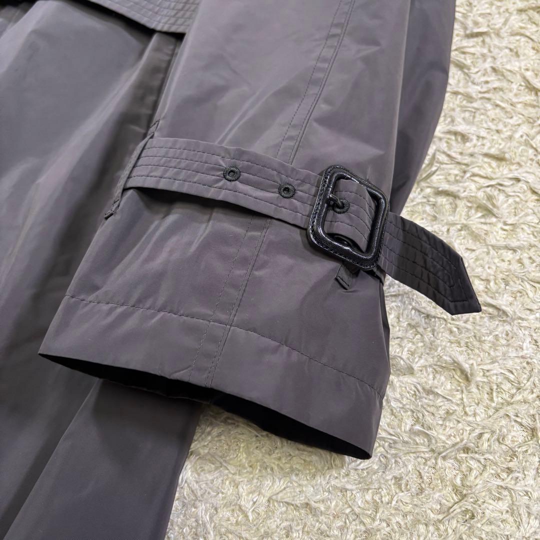 バーバリーロンドン　チェック柄　持ち運び　ポーチ付き　ベルト　トレンチコート　L