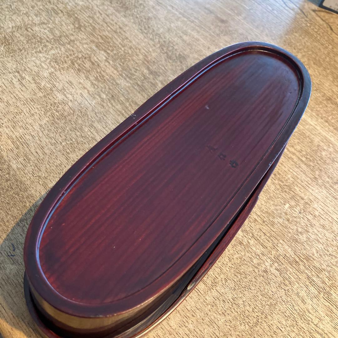 柴田慶信商店シバキ塗り 長手弁当箱　小サイズ　 仕切り板付き　　箱付き