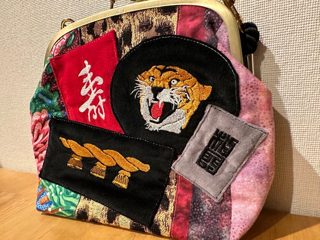 「がま口 村門」 がま口ポーチ ROPE CHAIN付き