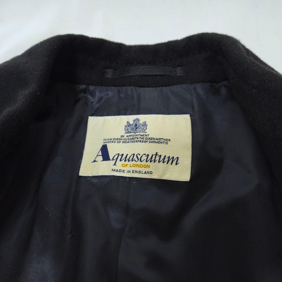 美品✨アクアスキュータム カシミヤ100% チェスターコート 比翼仕立て 黒