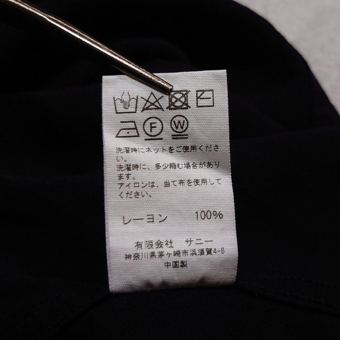 タグ付 TOWNCRAFT オープンカラーレーヨンシャツ ブラック M