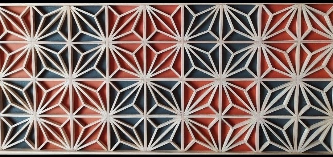 30❣️特価❣️麻の葉組子　4枚一組 木製額縁