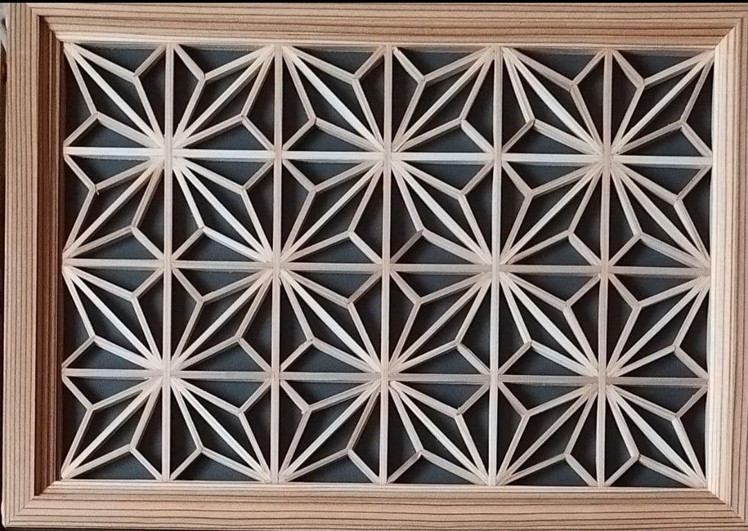 30❣️特価❣️麻の葉組子　4枚一組 木製額縁