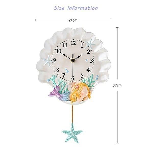アナログ時計 壁掛け時計 インテリア雑貨 人魚姫 海の世界 振り子時計