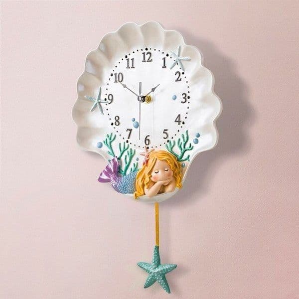 アナログ時計 壁掛け時計 インテリア雑貨 人魚姫 海の世界 振り子時計