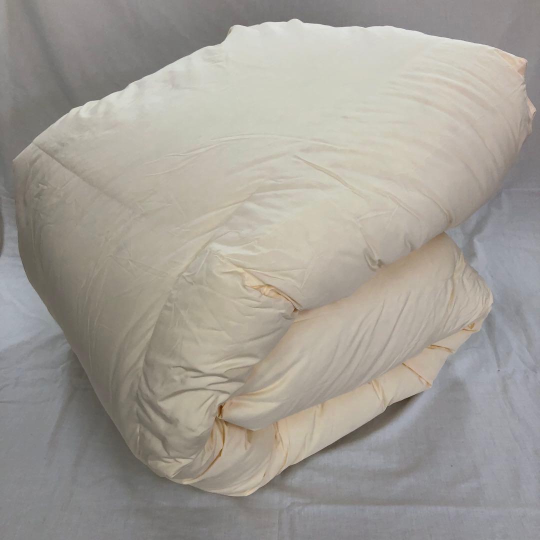 羽毛布団 クイーン クィーン ポーランド産ホワイトマザーグース 軽量生地 生成
