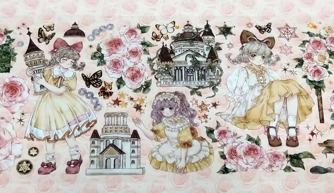 廃盤品✩J942＃玫瑰庄园物语(PET)mooka切り売り海外人物マステ女の子