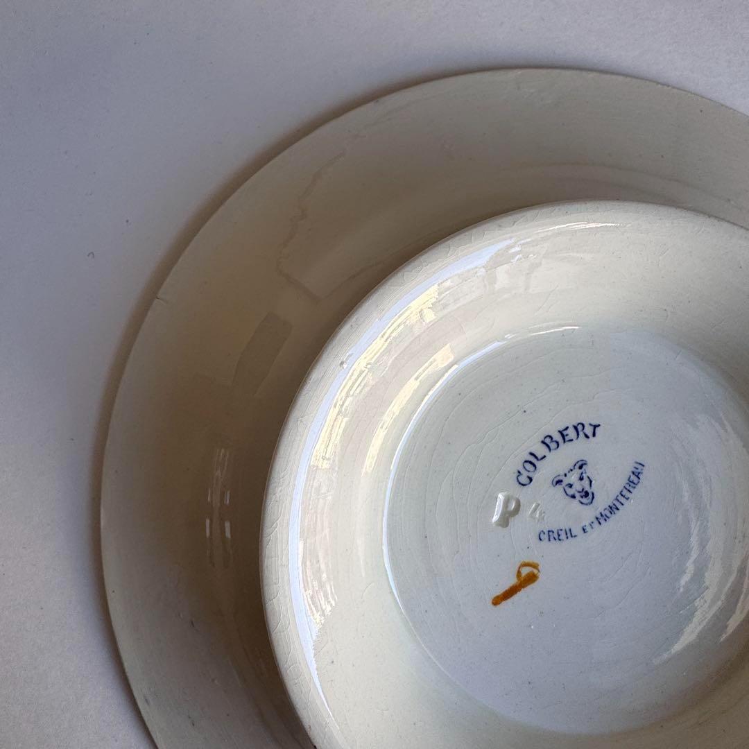 フランスアンティーク　クレイユ　Colbert　ケーキスタンド　コンポティエ