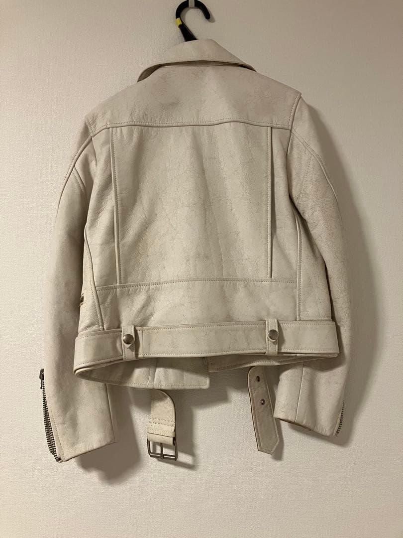 Acne Studios 牛皮ダメージ加工ライダース(白)