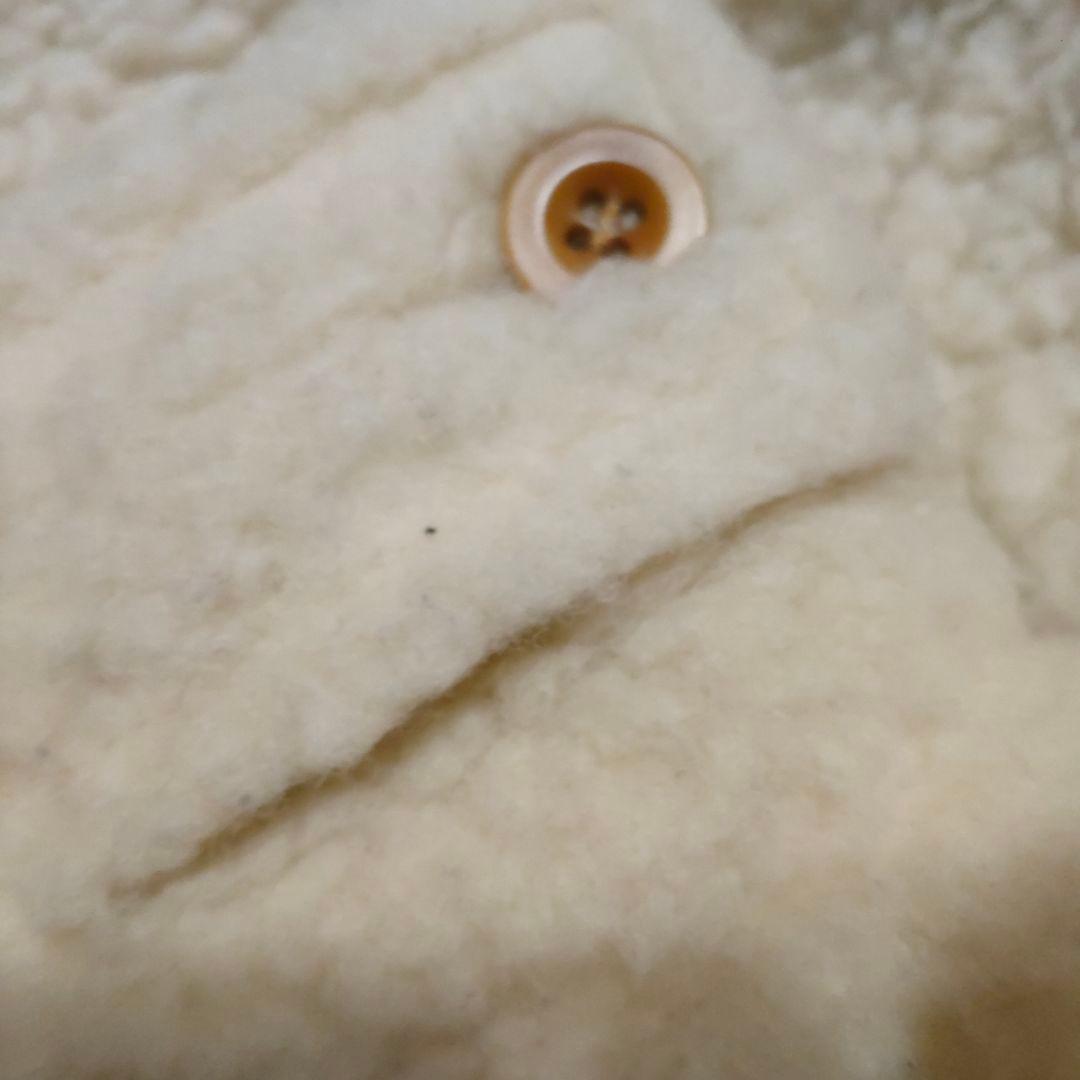 gloverall オフホワイト ダッフルコート モコモコウール 38 フード