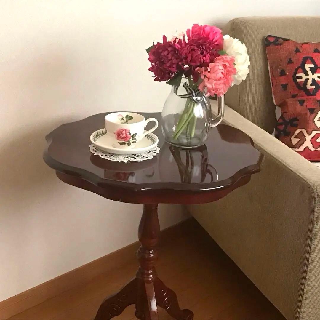 アンティーク　コーヒーテーブル　サイドテーブル　木製象嵌　イタリア製