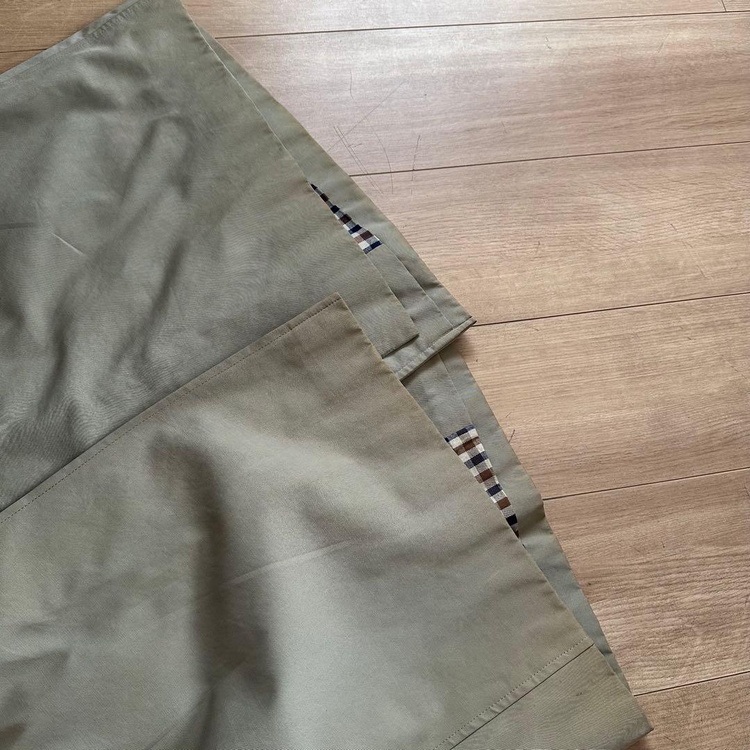 【状態良好】80s アクアスキュータム トレンチコート カーキ　英国製 古着