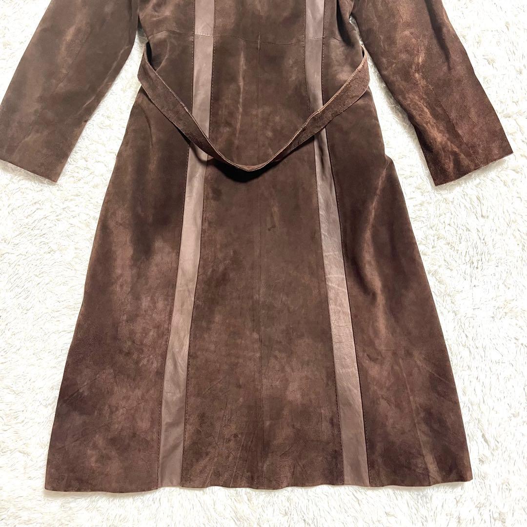 ✨希少✨Ra ロングコート レザーコート ショールカラー ベルト付き 11号 L