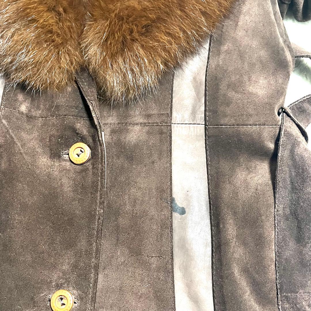 ✨希少✨Ra ロングコート レザーコート ショールカラー ベルト付き 11号 L