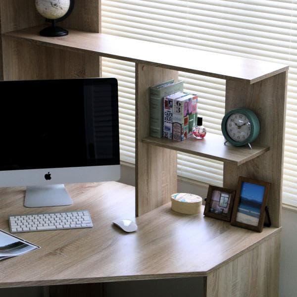 《新品・送料無料》パソコンデスク L型 コーナー デスク 机 オーク