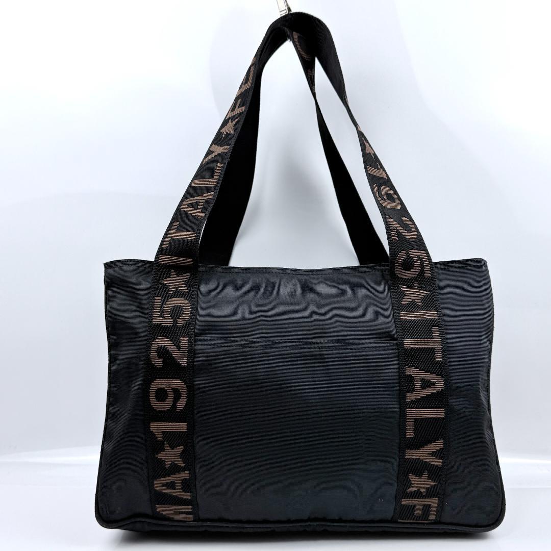 mynameis FENDI ロゴライン トートバッグ 黒 ナイロン A4